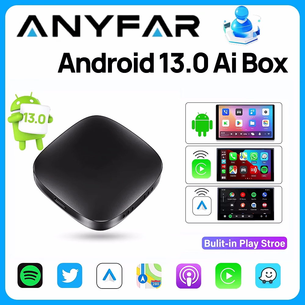 2026 3in1 Android 13.0 CarPlay Ai ボックス有線ワイヤレス自動 USB WIFI アダプター Youtube Netflix ユニバーサル TV ボックスプラグアンドプレイ