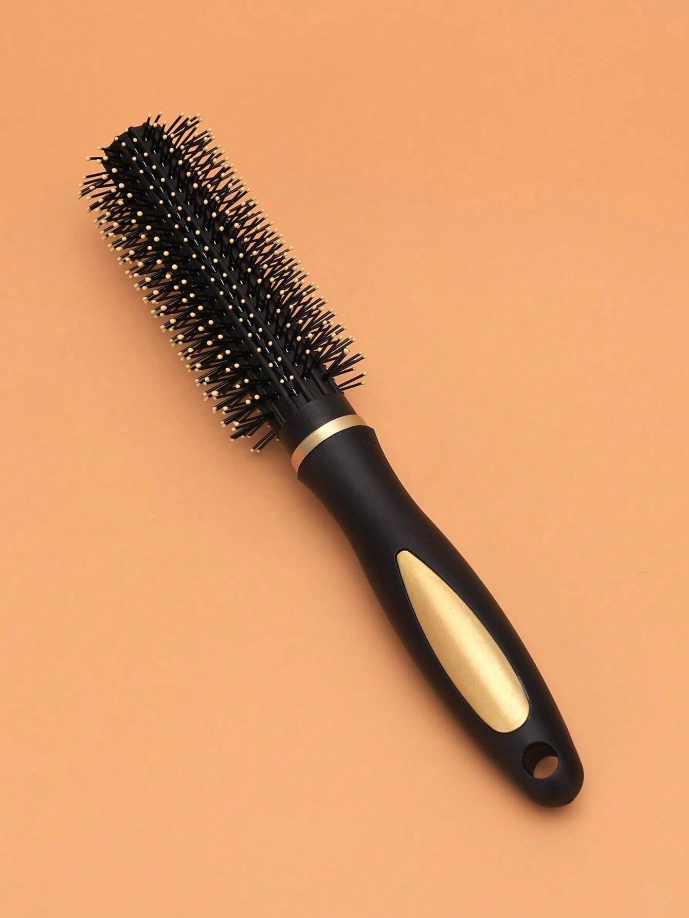 1pc ポータブルミニブラックもつれ解消ヘアブラシコームセット、ボールチップトラベルヘアツール、女性巻き毛用木製スモールエッジブラシ、理髪店サロン美容アクセサリー、新学期ホリデーエッセンシア