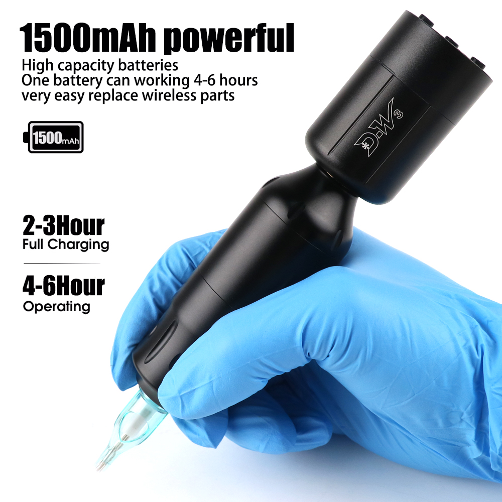 ワイヤレスタトゥー電源キット充電式 2000mAh タトゥーバッテリー RCA コネクタロータリータトゥーペンマシンタトゥー電源