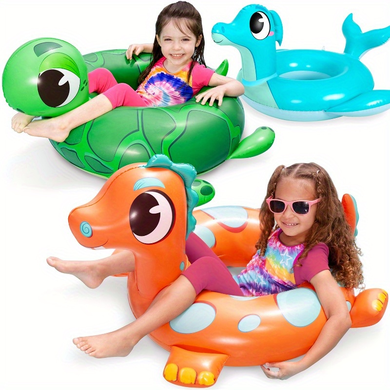 Joyfy 3 パックインフレータブルプールチューブフロート恐竜プールビーチウォーターフロート子供幼児夏のパーティーの装飾