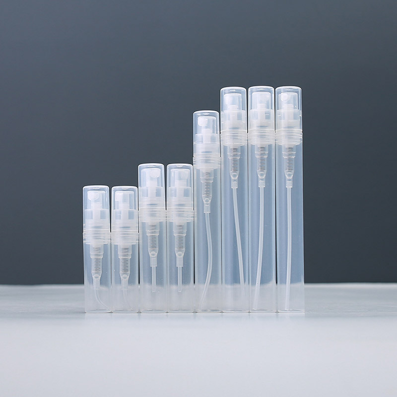 50/100 ピース/ロット小さな丸いプラスチック容器香水スプレーサンプルボトルアトマイザー空の化粧品容器