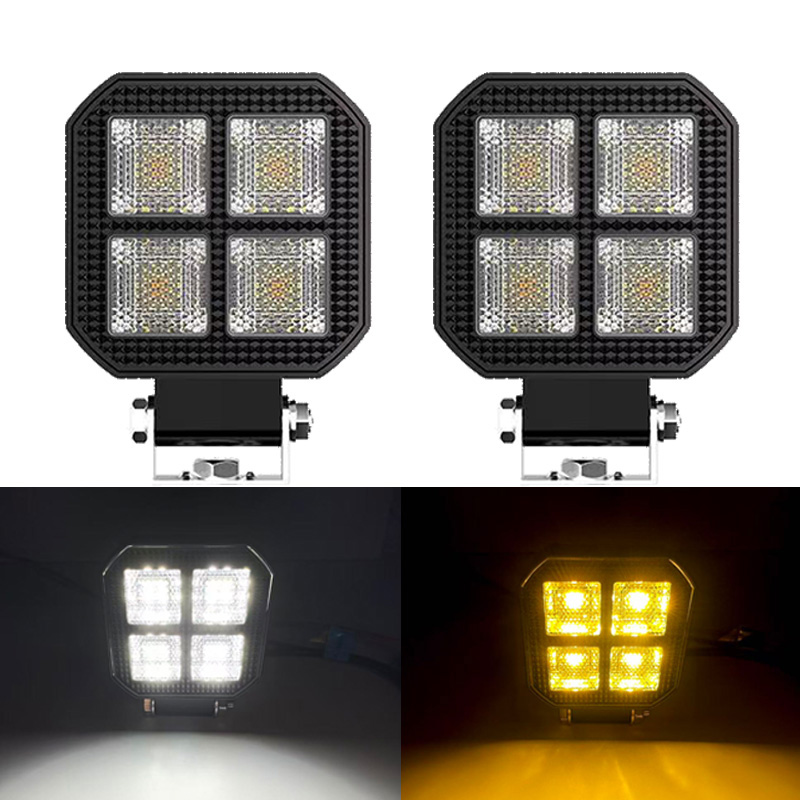 ミニ 3 インチ 4 LED 白黄色投光器 9-32V 18 ワット車の作業灯ジープトラックボートトラクターオフロード 4X4 バラ LED ヘッドライト