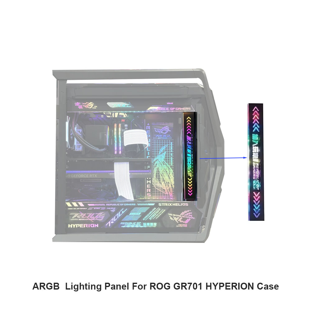 ARGB ROG GR701 HYPERION シャーシ照明パネル、5V オーラ同期高品質ゲーマーキャビネットシュラウド修理済み PSU/360 ラジエータープレート