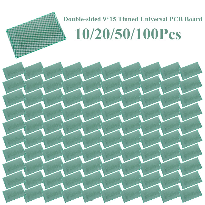 10/20/50/100 個両面 9 × 15 センチメートル錫メッキユニバーサル PCB 1.6 ミリメートルグラスファイバープロトタイプボード DIY 電子回路ブレッドボード用