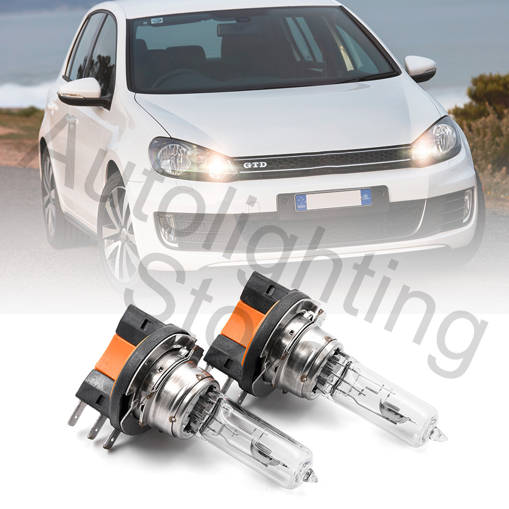 2x H15 ハロゲンランプフォルクスワーゲン VW ゴルフ/GTi 15/55 ワット 12V ヘッドライトハイビーム電球 DRL ランプ 3200K クリアガラス車光源