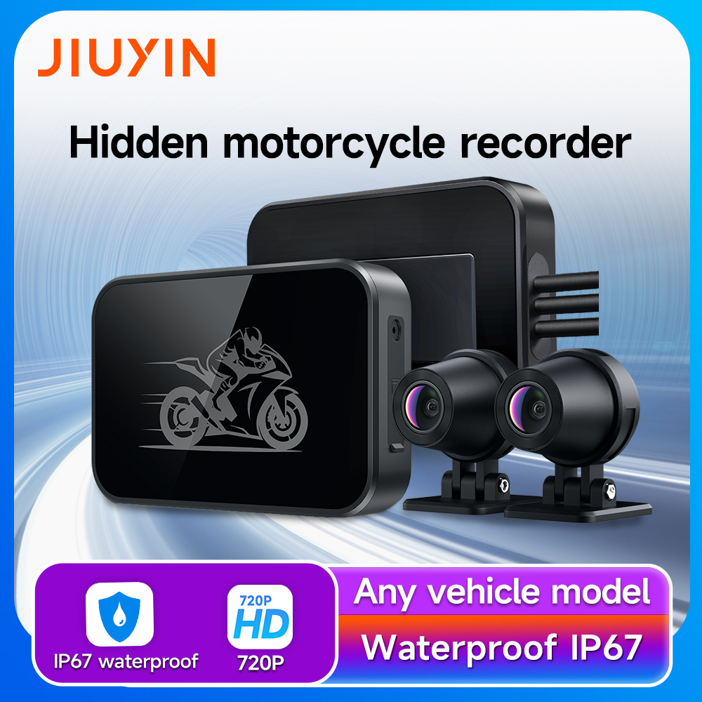 JIUYIN オートバイデュアル DVR スマートコネクトアクションカメラレコーダーフロント