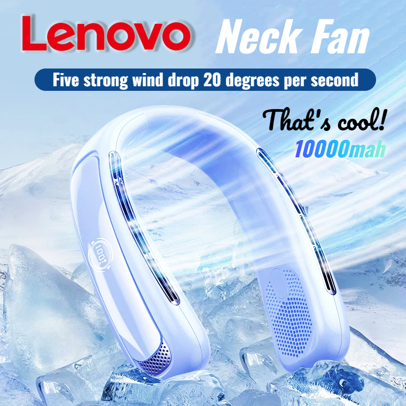 レノボネック冷却ファンスマートデジタルディスプレイ USB 充電式サイレントエアコン Ventilador 屋外旅行スポーツ 2026