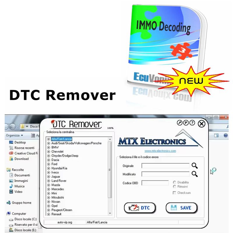 EcuVonix 3.2 IMMO Universal Decoding  Remove IMMO Offwith Keygen Unlimited Crack+Software MTX DTC Remover 1.8.5.0 With Keygen