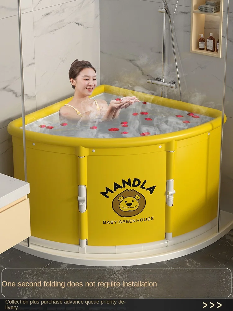 大人用バスバケツ折りたたみ扇形バスバケツ、大人用シャワールーム用の小さな家庭用コーナーバスタブ。
