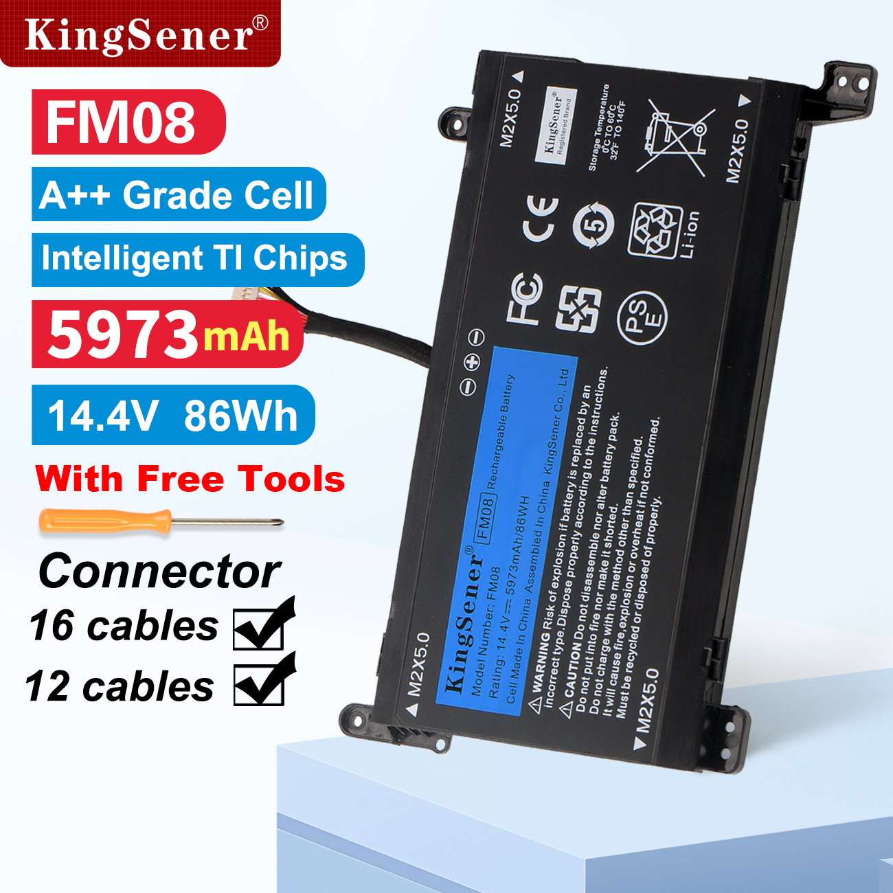 KingSener FM08 ノートパソコン用バッテリー（HP OMEN 17-an013TX 17-an014TX TPN-Q195 HSTNN-LB8B TPN-Q195 8922753-421 14.6V 83.22Wh 5700mAh）