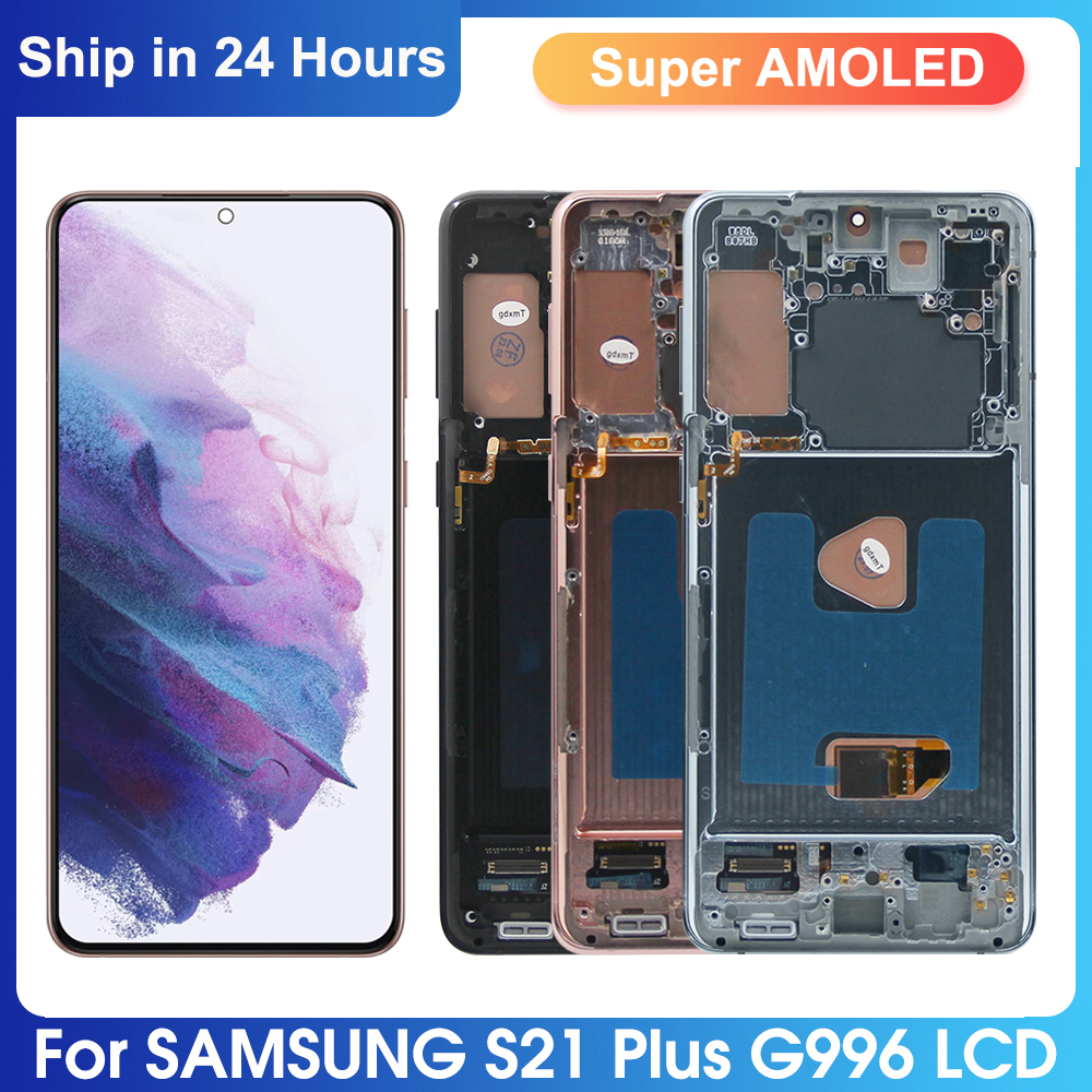 AMOLED S21 Plus ディスプレイ Samsung Galaxy S21 Plus 5G G996B G996B/DS 液晶ディスプレイ タッチスクリーン交換用デジタル フレーム付き