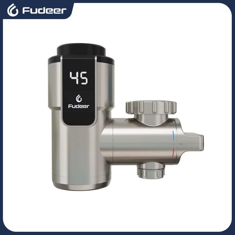 Fudeer 電気温水器 220V キッチンの蛇口コネクタシャンパンゴールドタンクレス給湯タップ瞬間湯沸かし器