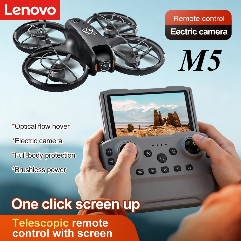 Lenovo M5 折りたたみ式クアッドコプター 4K 8K Ultra HD カメラ 4.3 "スマートコントローラー ブラシレスモーター オプティカルフローポジショニング空中ドローン