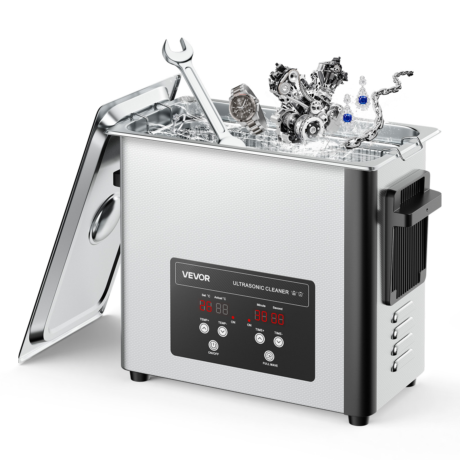 SucceBuy 6L 10L 15L 30L 超音波クリーナーステンレス鋼超音波洗浄バスマシン時計カミソリジュエリーコイン用