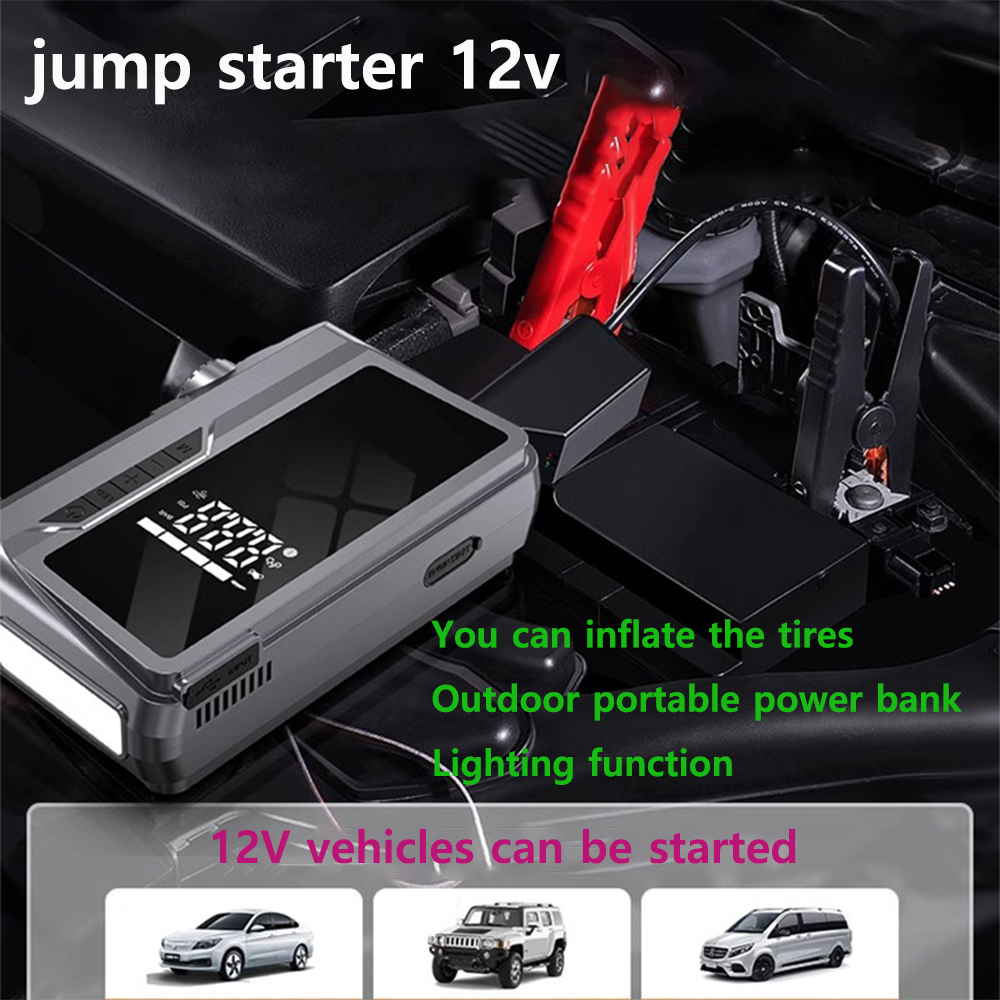 車のジャンプスターターエアコンプレッサー液晶画面 39800mAh ポータブルブースター充電器 1500A 強力な車のバッテリー開始 Devi