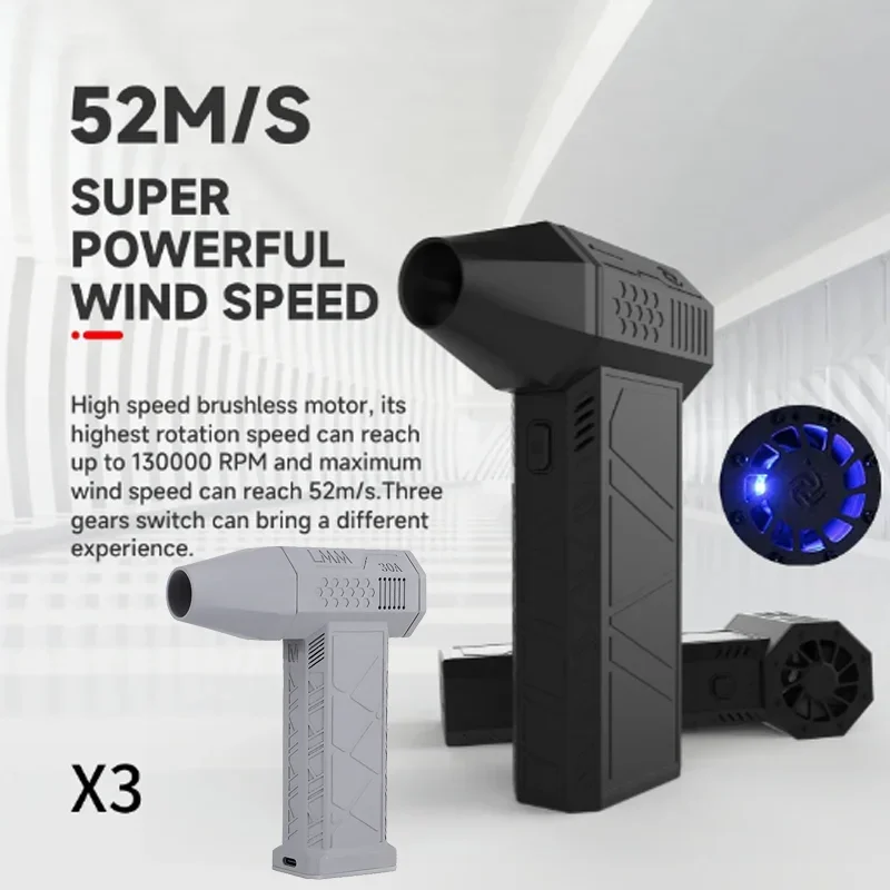 X3 暴力的な送風機ミニターボジェットファンハンドヘルドブラシレスモーター 130,000 RPM 風速 52 メートル/秒工業用ダクトファンドロップシッピング