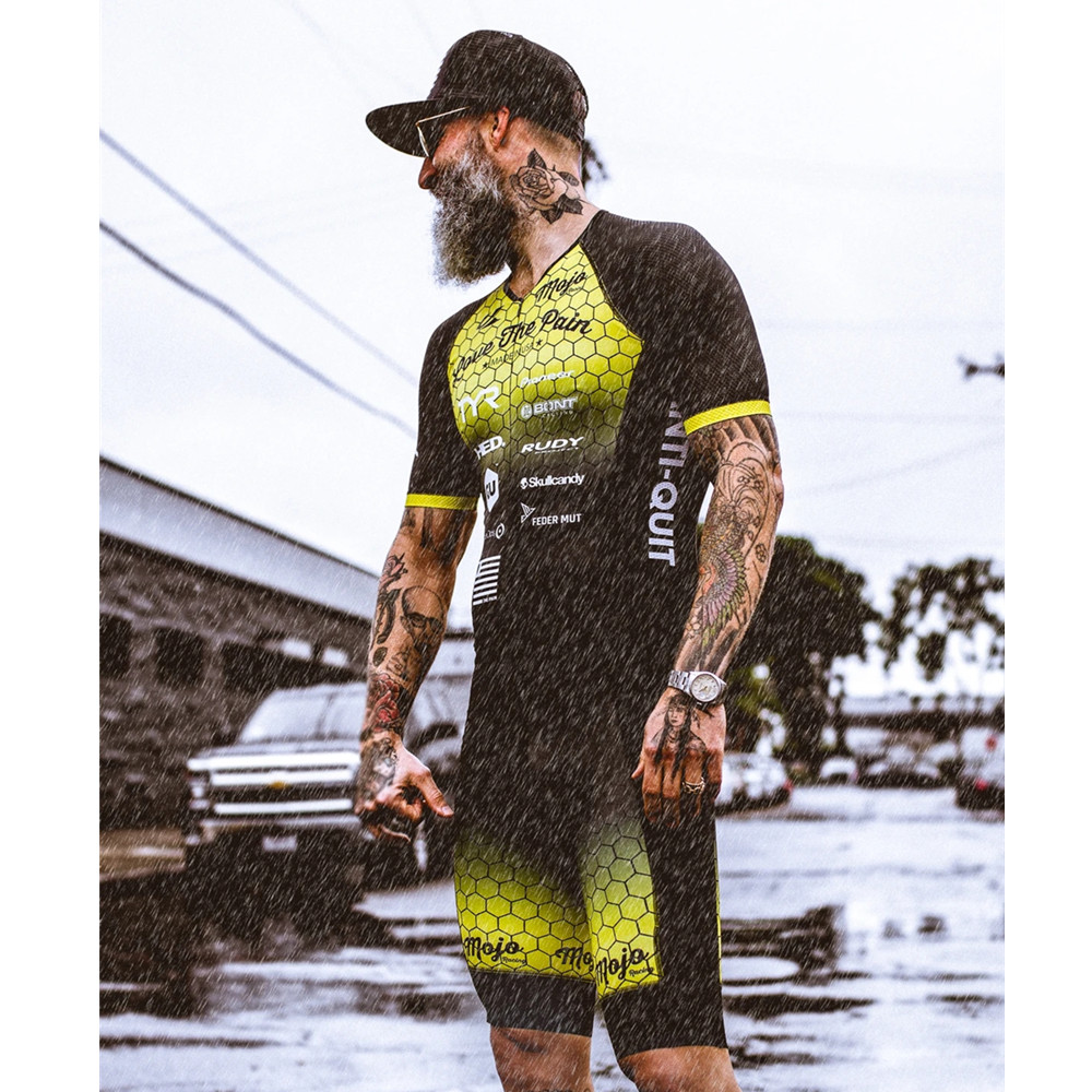 ラブザペインプロフェッショナルチーム男性トライアスロンスーツサイクリングジャージスキンスーツジャンプスーツサイクリング服サイクリング半袖セット 9d