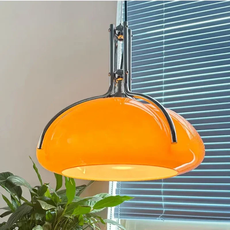 バウハウスペンダントランプヴィンテージオレンジカボチャガラスシャンデリア寝室キッチンリビングルーム北欧 Led キノコ吊りライト