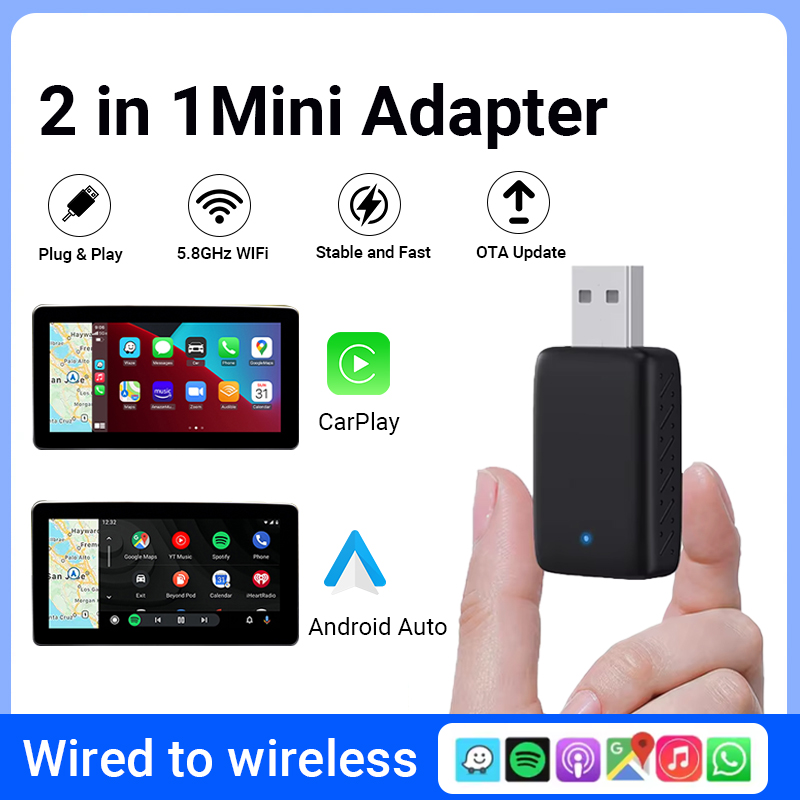 XUDA 2025 新しいワイヤレス Carplay と Android 自動 2in1 スマートミニボックス WIFI BT 自動接続トヨタボルボベンツ MG 起亜マツダフォード
