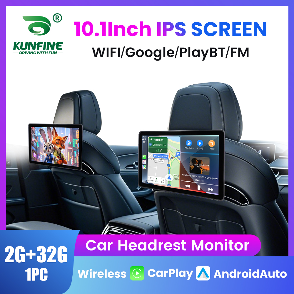 10.1 "車のヘッドレストモニターディスプレイ IPS Android タブレットタッチスクリーン車の後部座席プレーヤービデオ音楽 Bluetooth Carplay 2 グラム 32 グラム