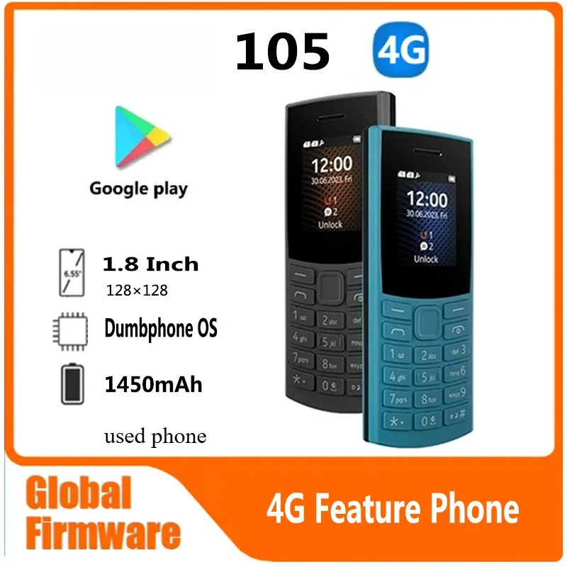 フィンランド Made105 4G 2023 フィーチャーフォン デュアル SIM 1.8" Bluetooth 5.0 バッテリー FM ラジオ通話録音ヘブライ語キーボード利用可能