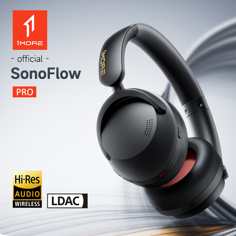 1MORE SonoFlow Pro HQ51 ノイズキャンセリングワイヤレスヘッドフォン Bluetooth V5.4 AAC LDAC 高解像度 QuietMax ANC イヤホン 100H 再生時間