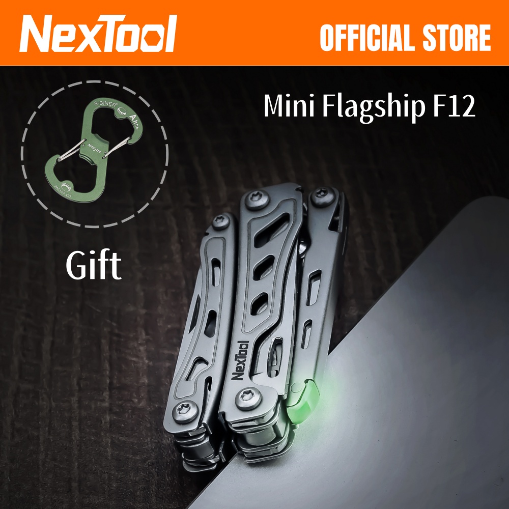 NexTool ミニフラッグシップ F12 マルチツール 13-in-1 キーチェーンツール ドライバー プライヤー ファイル定規 栓抜き はさみ EDC ツール付き
