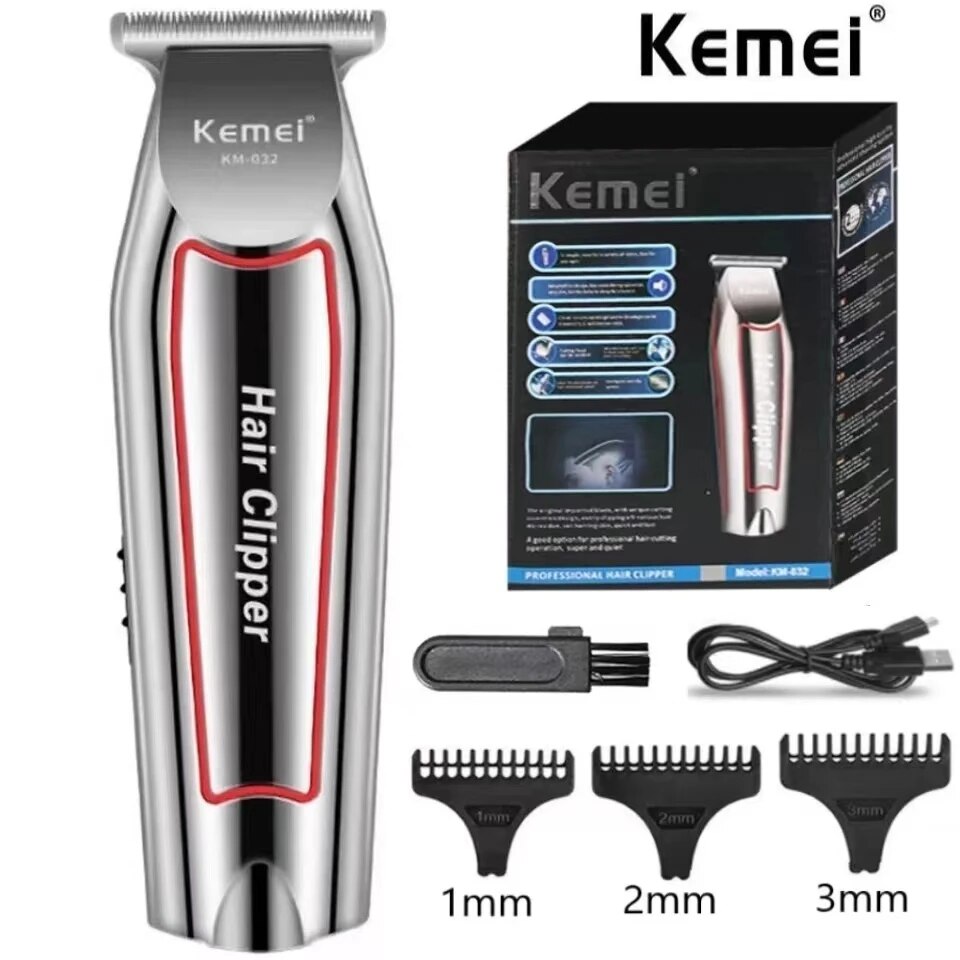 KEMEI 職業ヘアトリマー電動ひげトリマー男性バリカンヘアカッター機ヘアカットグルーミングキット KM-032