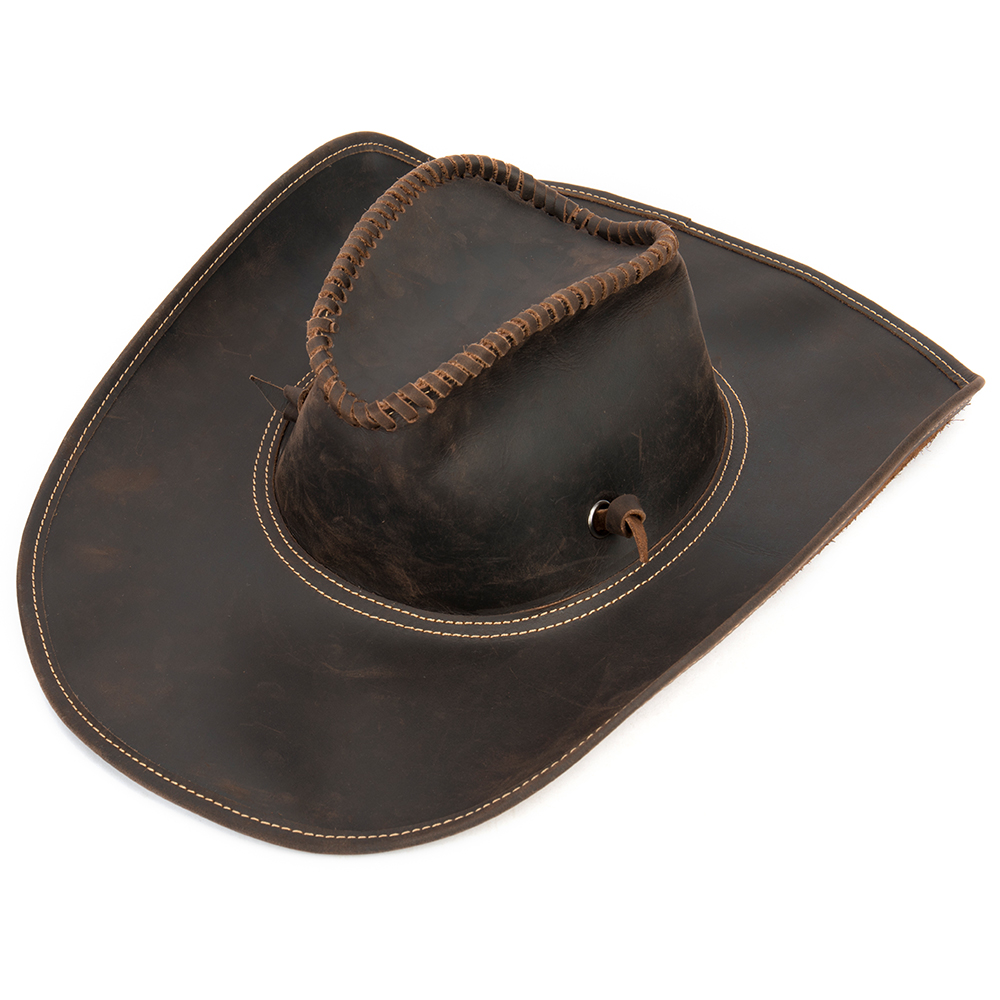 Marrant Western メンズ アウトドア トラック運転手 ナイトハット サンハット ヴィンテージ 本革 メンズ カウボーイハット