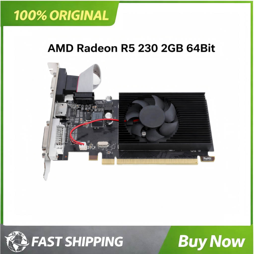 AMD Radeon R5 230 2GB ゲーミンググラフィックカード 64ビット GDDR3 625MHz PCIE X16 PCグラフィックカード デスクトップPC オフィス ホームコンピュータパーツ