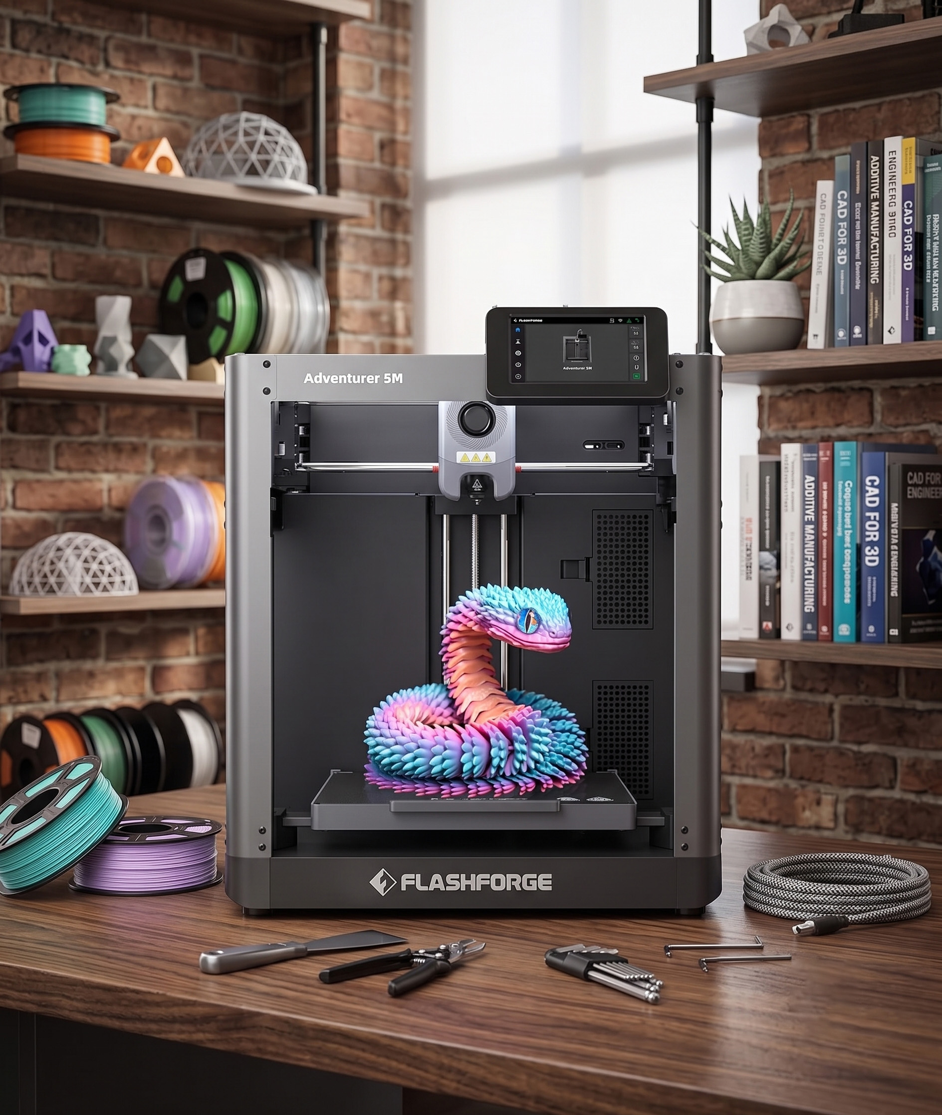 完全自動レベリング機能付き 5M 3D プリンター、最大 600mm/s 高速印刷、3S 取り外し可能ノズル付き 280°C ダイレクト押出機、CoreX