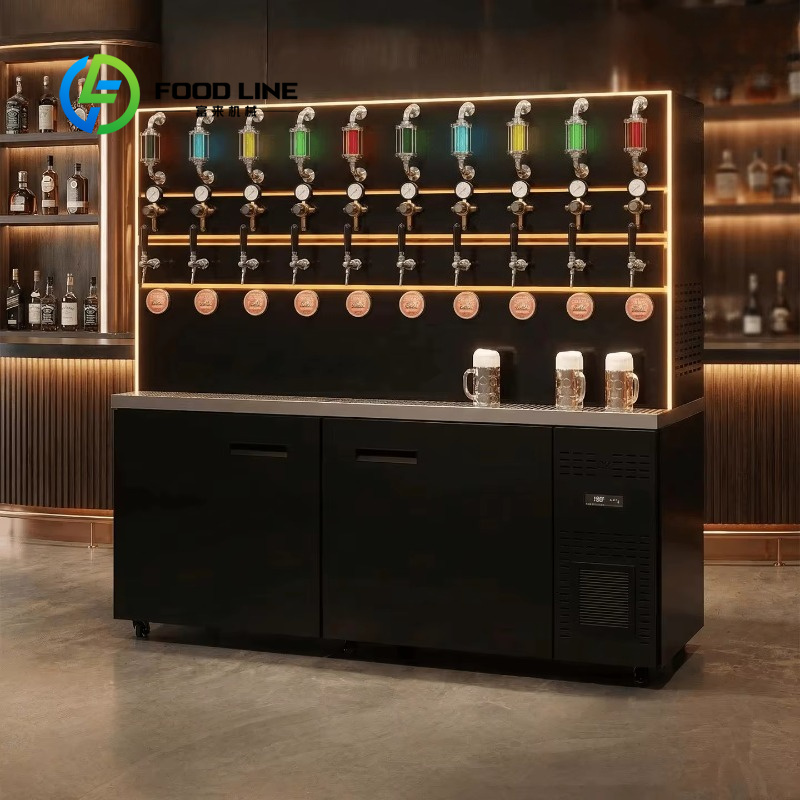 バーやレストラン向けの冷却システム内蔵マルチタップビールケゲレーターを備えた商用生ビールディスペンサーをカスタマイズします