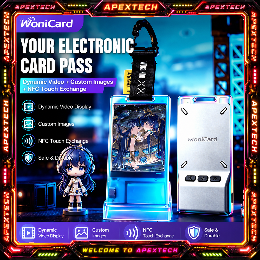 Monicard マジックカード電子パスバッジ Nfc Bluetooth スマートデジタルバッジカスタマイズ可能な Gif スクリーンアニメトレンディペンダントギフト