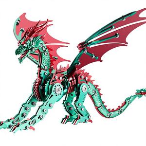 LONGPIN 3D Model Kit: Adult Metal Dragon Puzzle Assembly Set—Collectible Mechanical Engineering Artwork for Home and Office Decor