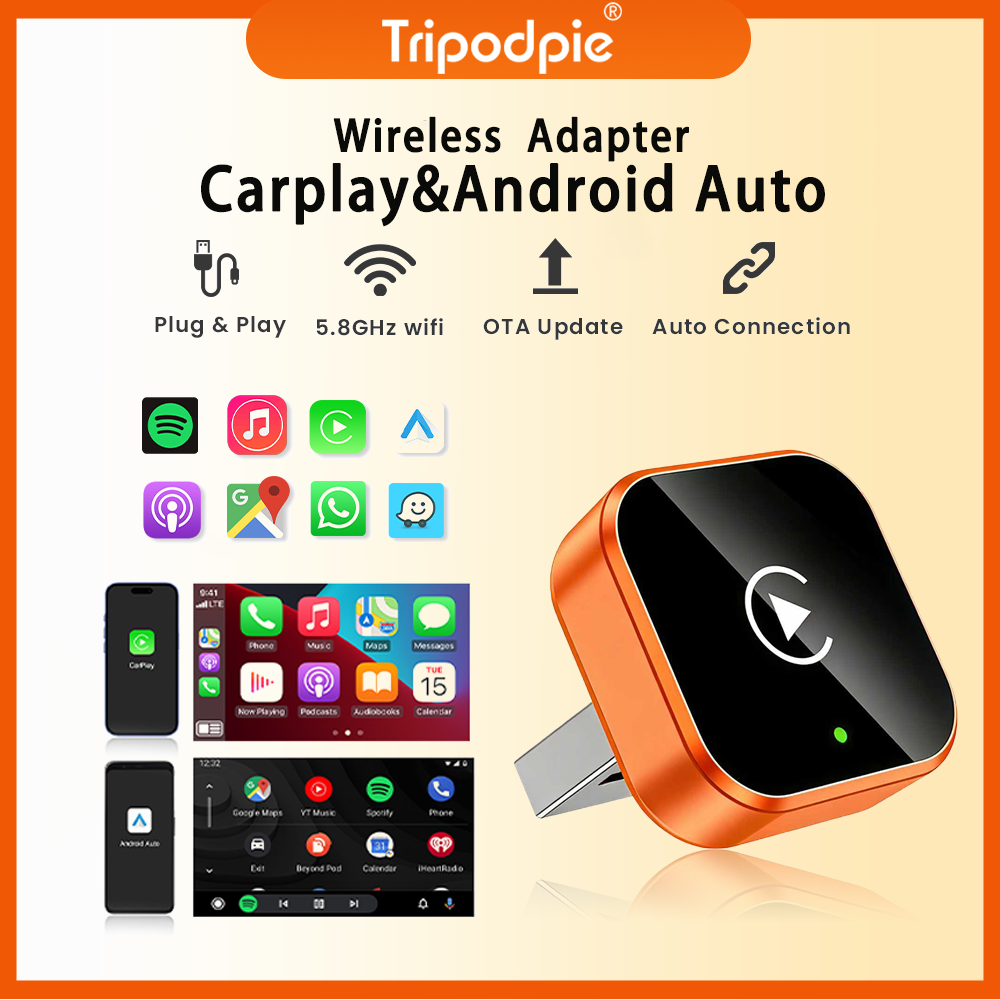 2026 2in 1 ワイヤレス CarPlay ドングルワイヤレス Android 自動アダプター AI スマートボックス 5Ghz WiFi タイプ C/USB プラグアンドプレイカーアクセサリー