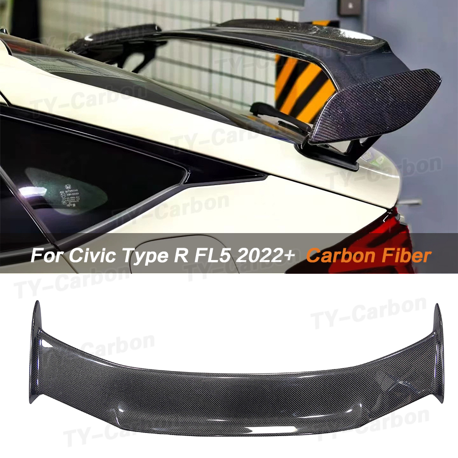 ホンダタイプ R FL5 2022 MD スタイルリアルブラックレッドカーボンファイバーリアトランクスポイラーウイング FL5 カーボンファイバーアクセサリーボディキット