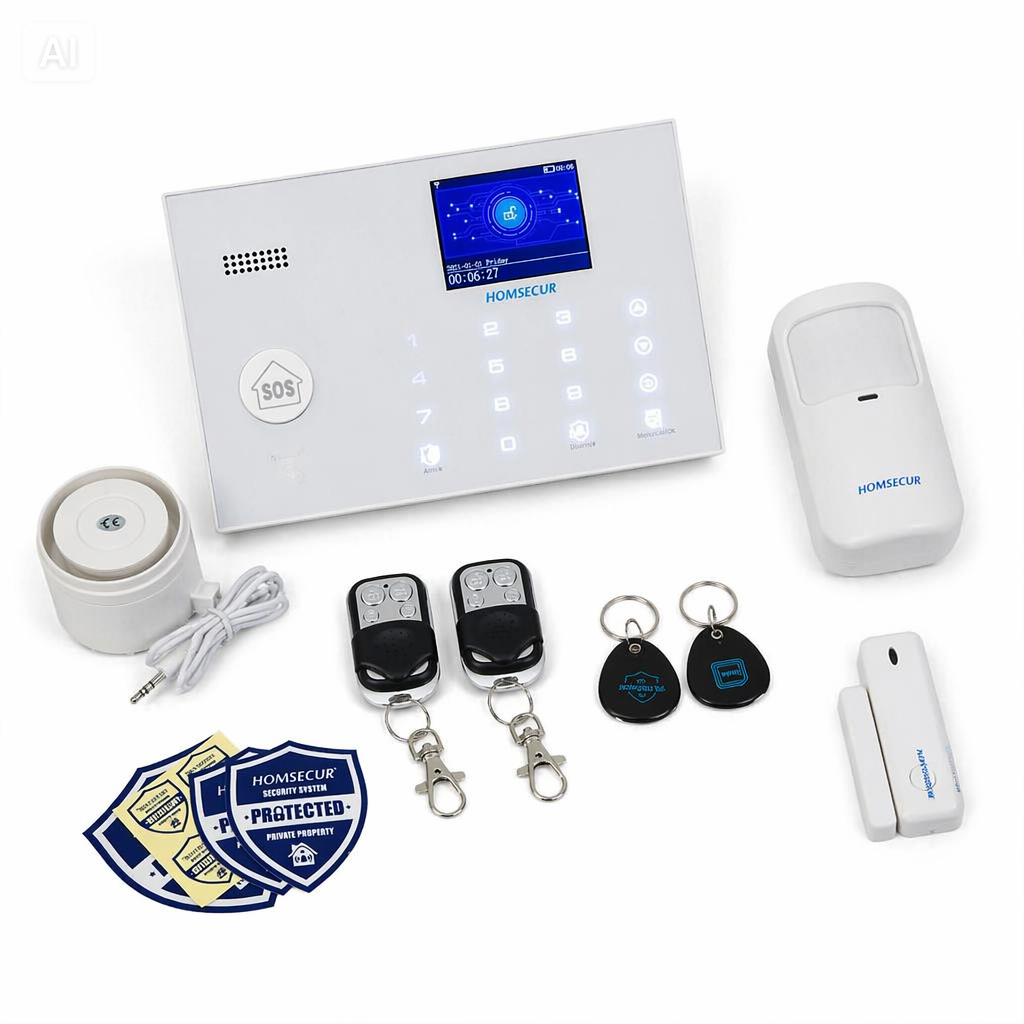 HOMSECUR SMS オートダイヤル ワイヤレス 4G WIFI 盗難警報システム 多言語メニュー