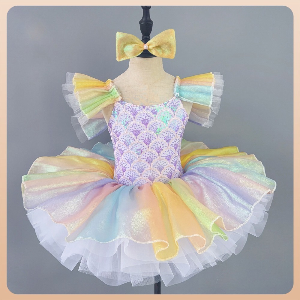 ダンス衣装レオタード女の子用ドレスダンスウェア子供服バレエチュチュバレエドレス子供服ステージパフォーマンス