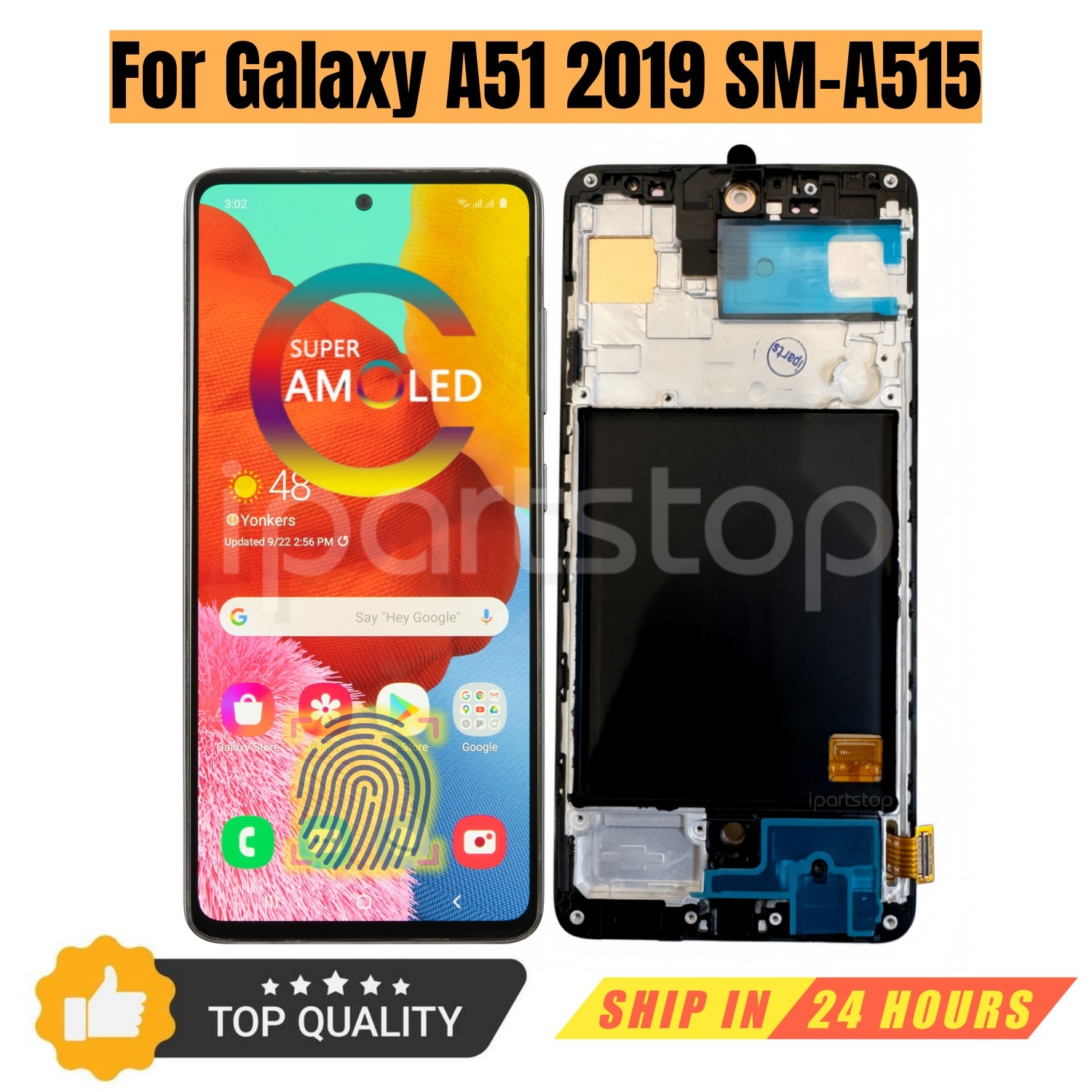 iParts 交換用 AMOLED ディスプレイ Samsung Galaxy A51 4G SM-A515 A515F A515U A515FD OLED タッチスクリーン フレームアセンブリ付き