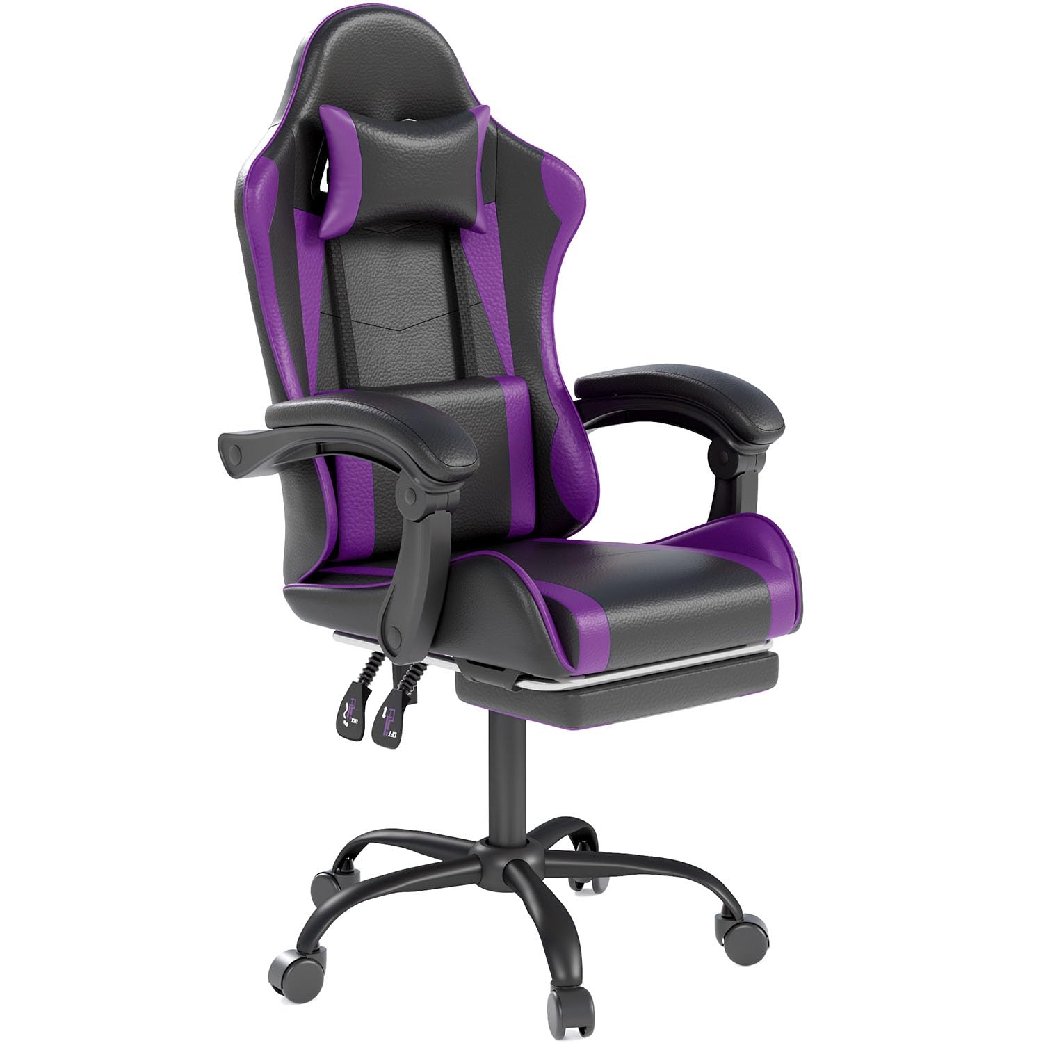 ヘッドレストとランバーサポート付きゲーミングチェア、人間工学に基づいたハイバックオフィスチェア、レーシングスタイルエグゼクティブコンピューター、カスタマイズ