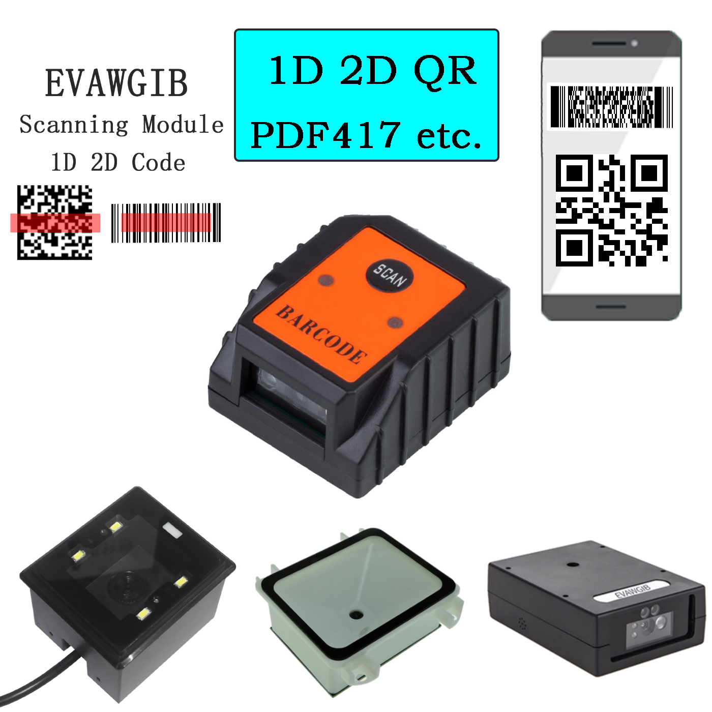 ミニサイズ TTL RS232 シリアル USB バーコード スキャナ CCD/2D/QR 自己誘導バーコード リーダー ミニ自動スキャン モジュール モバイル決済