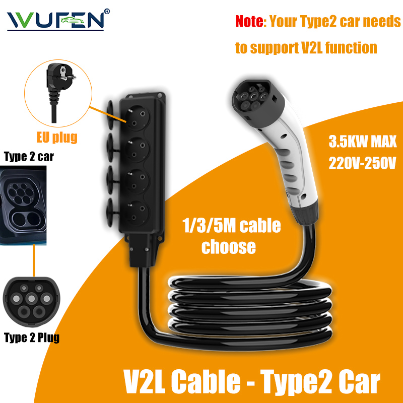 WUFEN V2L ディスチャージャー Schuko プラグ V2L タイプ 2 サポート MG BYD SERES 5 Geely ZEEKR LYNK