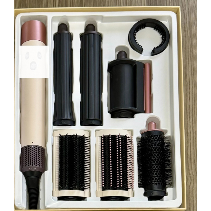 新しい 7-in-1 多機能ヘアドライヤー ヘアアイロン ストレートアイロン 熱風コーム スタイリング キット サロンのような結果を自宅でヘアカーラー