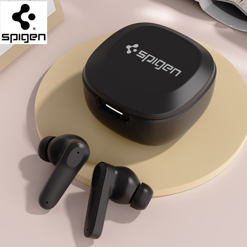 Spigen 5.4 Bluetooth インイヤーヘッドフォン マイク付き、高忠実度ステレオ、ワイヤレス防水スポーツイヤホン HD コールタッチ