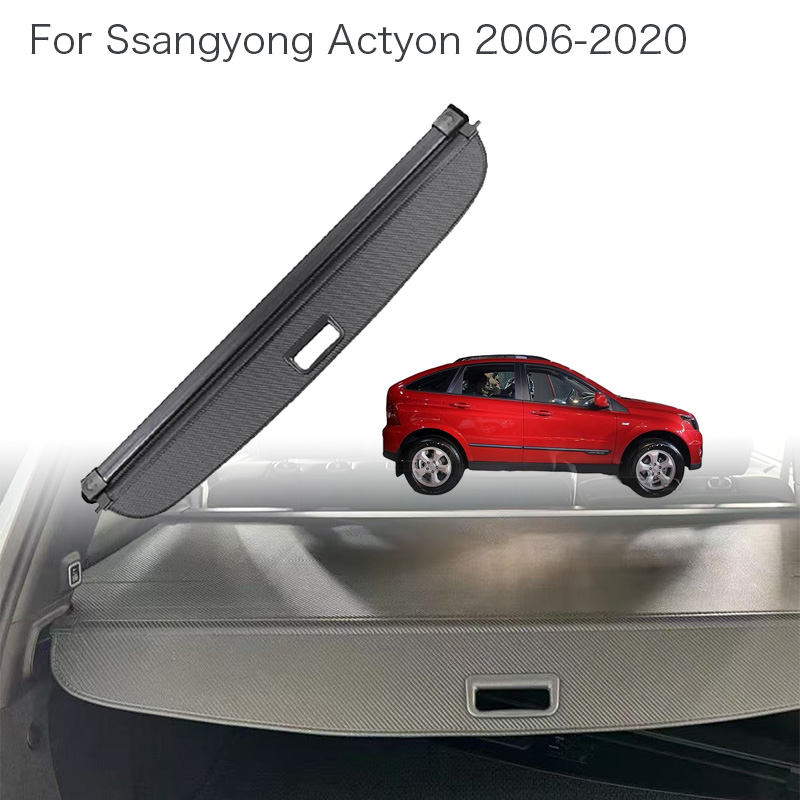トランクカーテンカバーオーガナイザー双竜アクティオン 2006-2020 車のリアラックパーティションシェルターシールドシェード荷物貨物収納