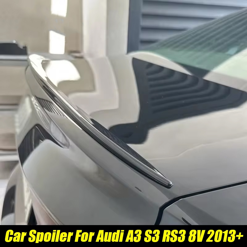アウディアクセサリー A3 S3 RS3 8V S ライン A4 A5 A6 C8 2013-2026 車のリアトランクスポイラーウインググロスブラック軟質プラスチック