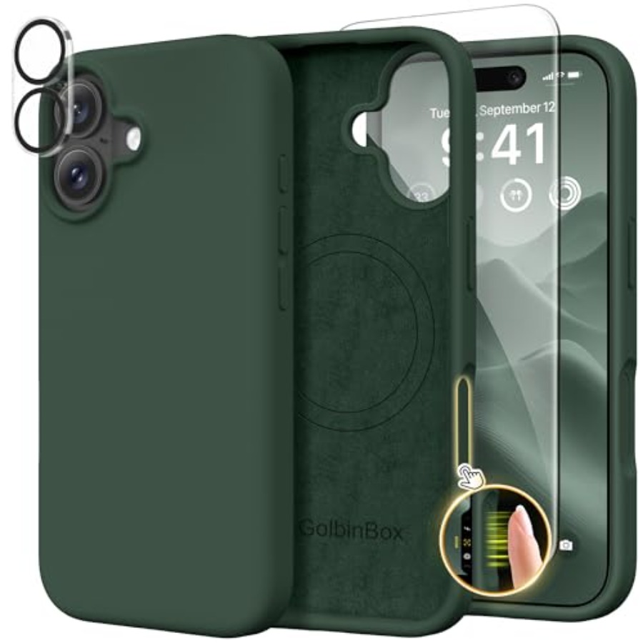 iPhone 17 用磁気ケース、MagSafe 対応、一体型シリコンカメラコントロールカバー、液体シリコン耐衝撃フォン