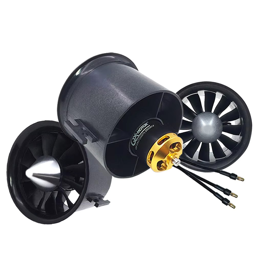 Qx-Motor 70mm EDF 4s 6s QF2827 ブラシレスモーター 12 ブレード ダクトファン RC EDF ジェット航空機用