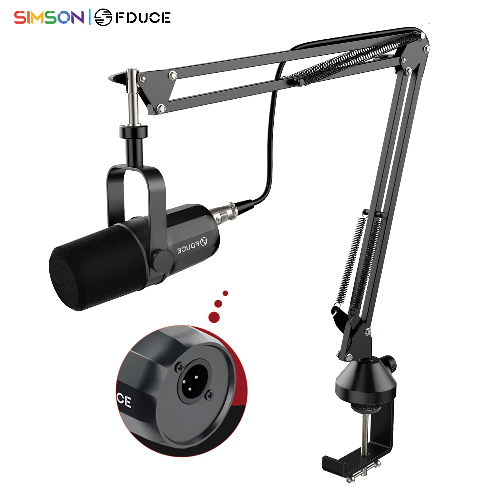 FDUCE SL40X /SL40X XLR ダイナミックマイクキット アームスタンド/内蔵ヘッドセット出力/遮音性付き、PC PS5/4 ミキサー用