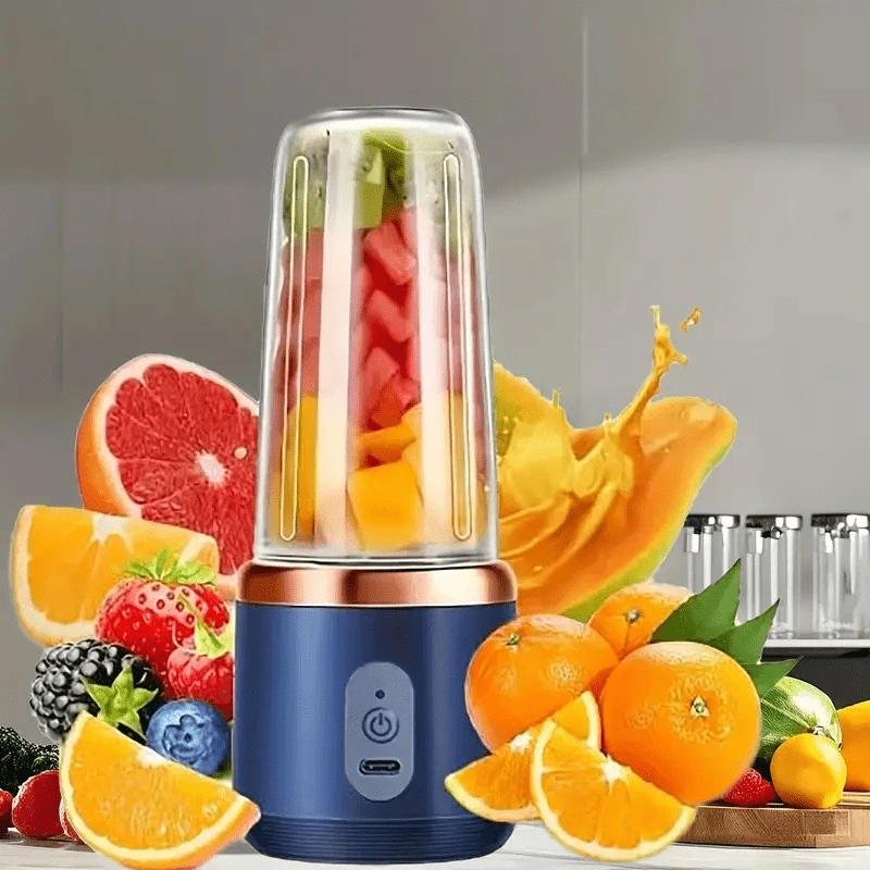 ポータブルワイヤレスブレンダー電動フルーツジューサーマシンオレンジアイス粉砕 10 ブレード補助食品機械 400mAh ミキサー